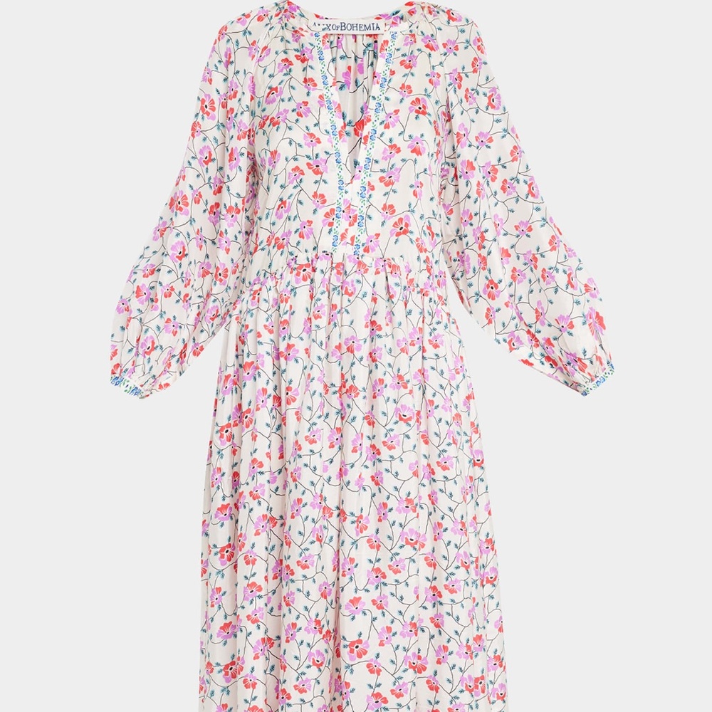 Alix of Bohemia Saranna Silk Floral Maxi Dress